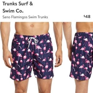 Men’s Swim Trunks •• Flamingo Print🦩